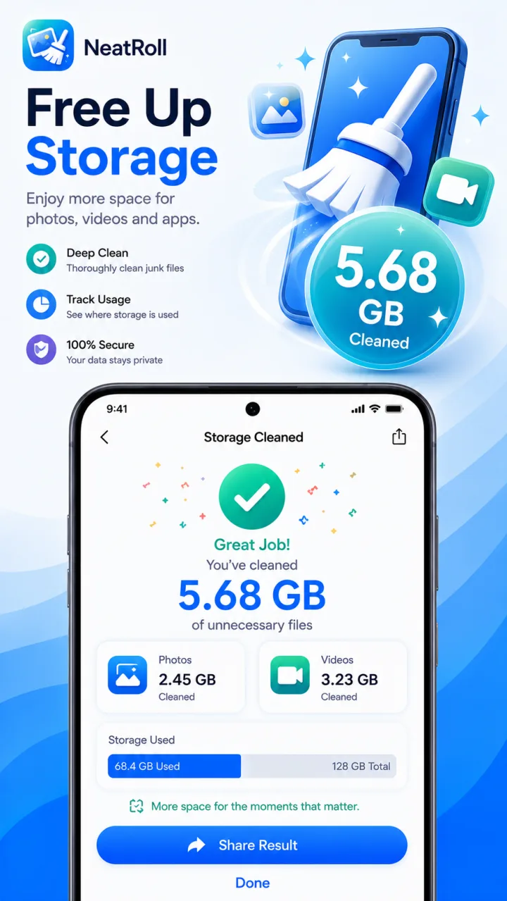 See reclaimed storage in NeatRoll